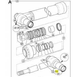 JCB ekskavatoriaus kaušo cilindro įvorė