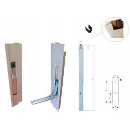 H400 aliuminio šoninė vertikali spyna, plz rankenos