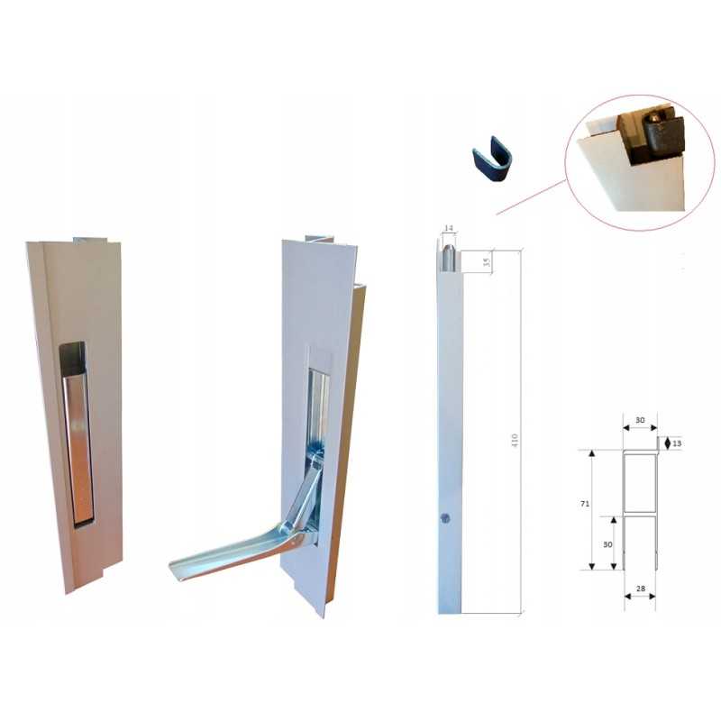 H400 aliuminio šoninė vertikali spyna, plz rankenos