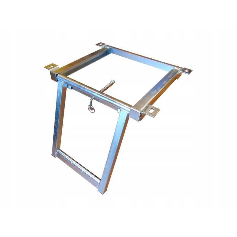 1 laiptelio kopėčios, cinkuotos, sulankstytos po grindimis