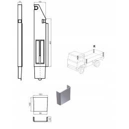 Galinis savivarčio stulpas, kampinis stulpelis į h400 šoną