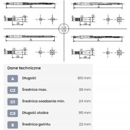 Krautuvas tiesus profilis, dvigubas t 38x810 mm