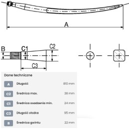Krautuvas tiesus profilis, dvigubas t 38x810 mm