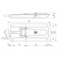 Aliumininė šoninė spyna, įstrižainė, su raktu