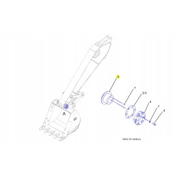 Cat ekskavatoriaus kaušo tvirtinimo flanšas