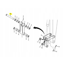 Volvo mini ekskavatoriaus kaušo jungties kaištis