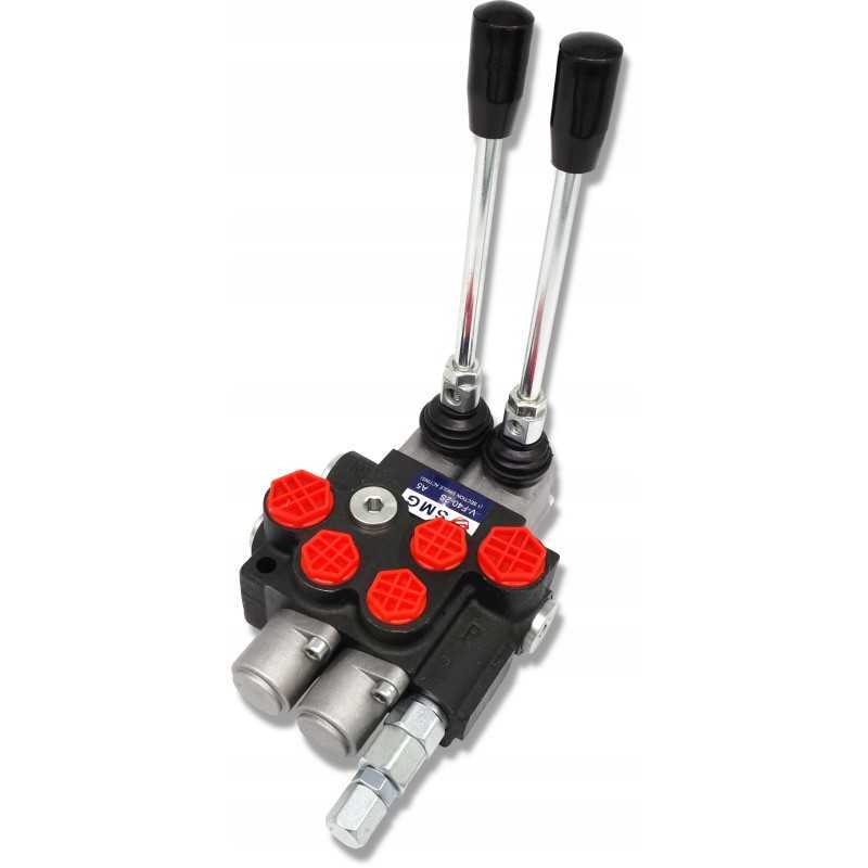 Monoblokinis hidraulinis skirstytuvas, 2 sekcijų, 40l, stūmokliui