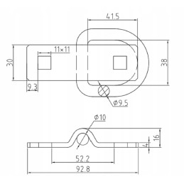 Grindų laikiklis, krovinio tvirtinimo laikiklis 2 5 tonos