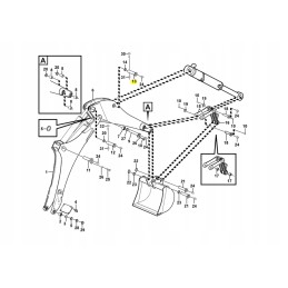 Kaušo cilindro kaištis Volvo ekskavatoriniam krautuvui