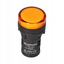 Geltona LED 22mm 24v išgaubta valdymo lemputė