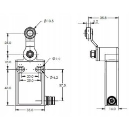 Ribinio jungiklio svirtis su voleliu 1no 1nc