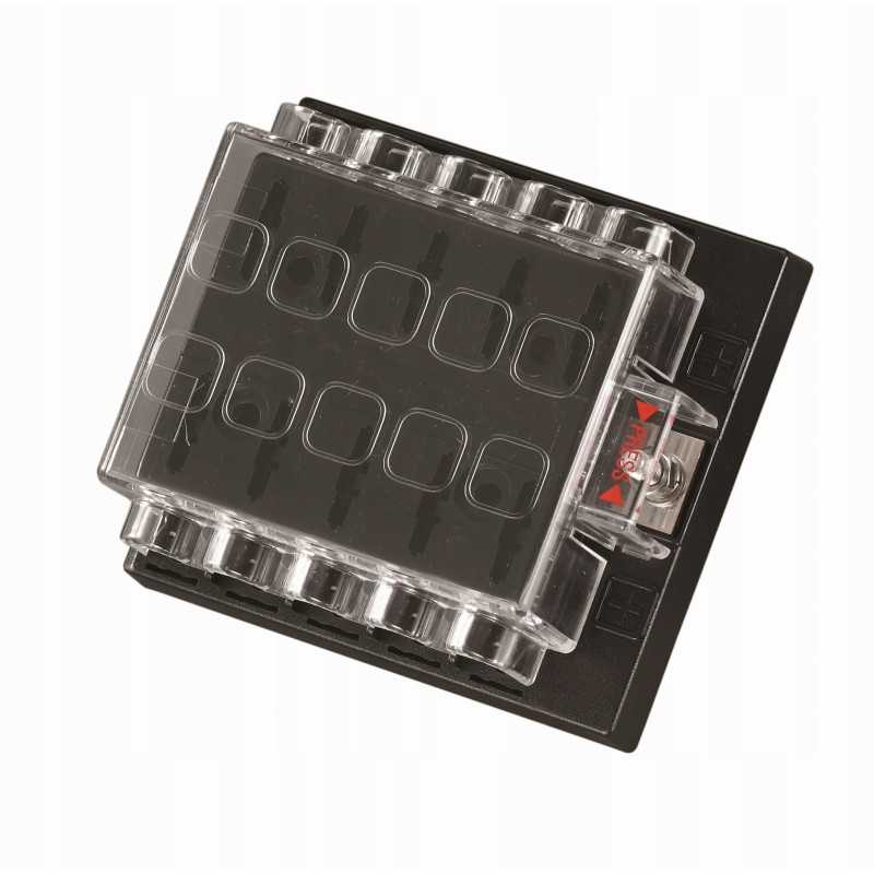 Saugiklių juostelė su 10 išėjimų 150a korpuse