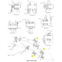 Krautuvo kaušo kaušo cilindro kaištis 70x197