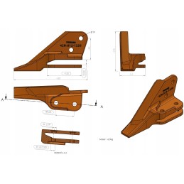 Kairės pusės dantis 42n 812 1220 komatsu