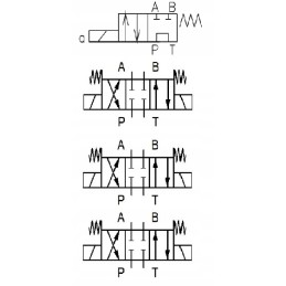 Hydro cetop skirstytuvas, 3 skyriai, 12v, apkrovos reljefas