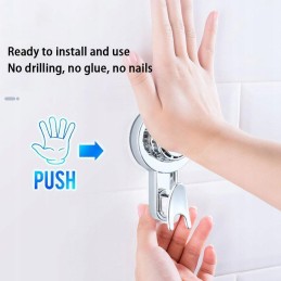 Vonios kabykla, pasukami kabliukai su siurbtuku, 2 vnt