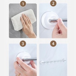 Vonios kabykla, pasukami kabliukai su siurbtuku, 2 vnt