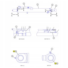 Įvorė Cat mini ekskavatoriaus kaušo cilindro galvutėje