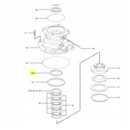 Sandarinimo žiedas cva ekskavatoriaus kat