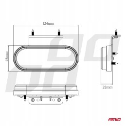 LED žymeklis amio om 01 ovalios baltos amio spalvos