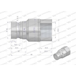 Hidraulinis greitas sujungimas, sauso pjovimo kaištis