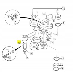 JCB ekskavatorinio krautuvo pasukimo cilindro CVA kaištis