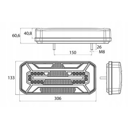 LED galinis žibintas buvo w184dd 1280ddp vilkikas