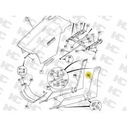 Variklio dangčio vertikali juostelė l jcb 3cx 332 p5299