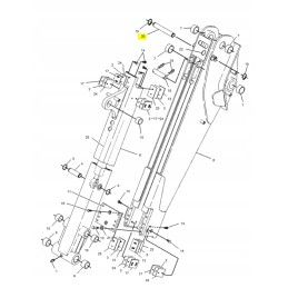 CVA kaištis, skirtas montuoti kačių ekskavatoriaus prailginimo cilindrą