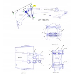 Cat mini ekskavatoriaus kaušo cilindro tvirtinimo įvorė