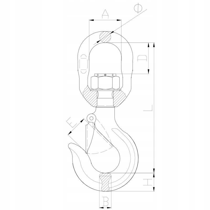 Lydinio dor 1 5t pasukamas kablys