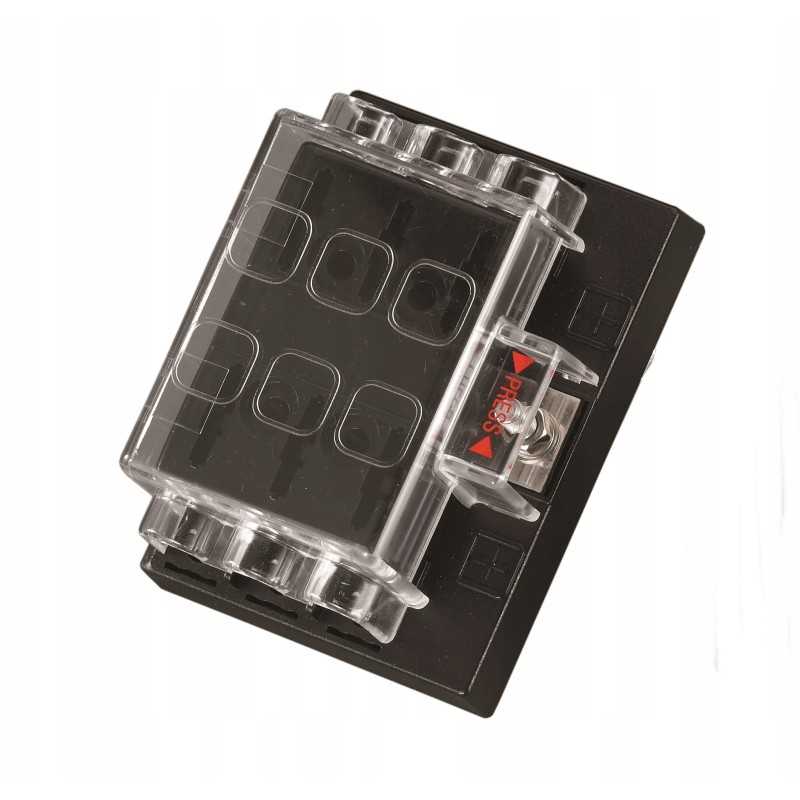 Saugiklių juostelė su 6 išėjimais 150a korpuse