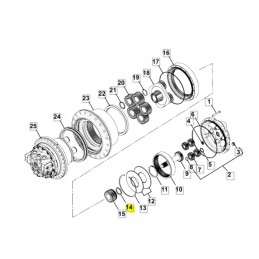 JCB ekskavatoriaus pavaros variklio poveržlė