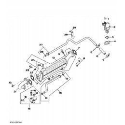 Išmetamųjų dujų aušintuvo tarpiklis john deere 350dlc 9230