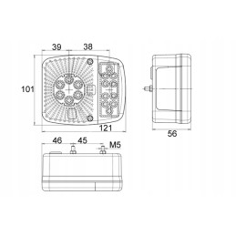 LED galinis žibintas buvo w18ud 476 priekaba