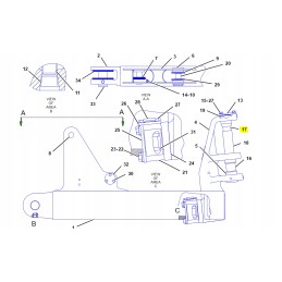 Smeigtukas kačių buldozerio rėme