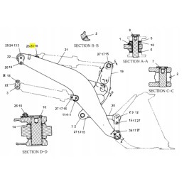 Cat krautuvo kaušo cilindro viršutinis kaištis