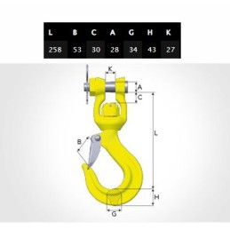 Hiab 16 10 wll 10t pasukamas kablys 5436877