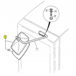 Išorinis veidrodėlis 263x160mm ekskavatorius-krautuvas jcb 3cx 4cx