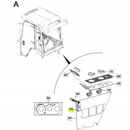 JCB ekskavatorinio krautuvo šildytuvo rankenėlė