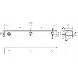 Guminis buferis 40x5 2x8 cm 3 skylės