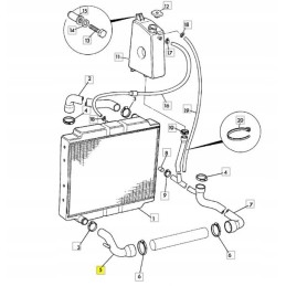 Apatinė vandens žarna JCB ekskavatoriniam krautuvui