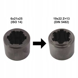 Adapterio įvorė PTO uni siurblys su DIN 13 dantimis