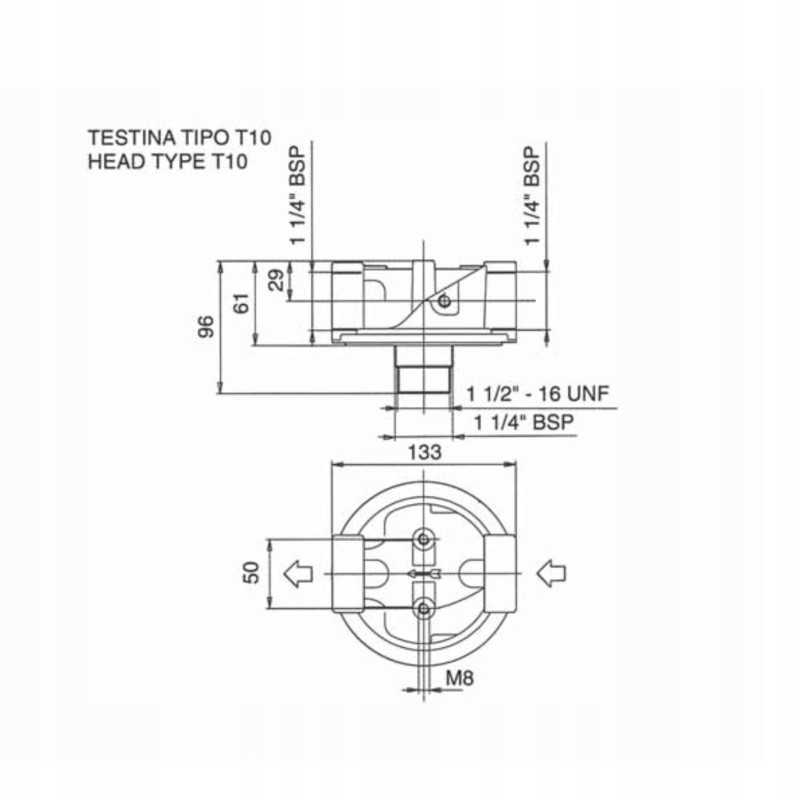 Hidraulinio filtro galvutė 1 1 4 šaukštai 1 1