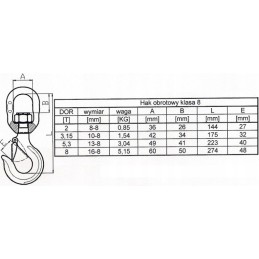 Pasukamas kablys 5 3 t HDS vilkikas kranas 8 klasė sertifikuotas