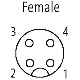 Jutiklio kabelis m12 4pin tiesus 3m 250vac
