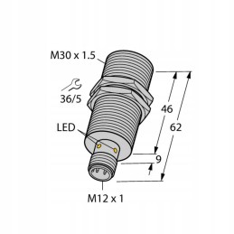 Indukcinis jutiklis m30 sn 15mm 10 30v dc pnp 1z m1