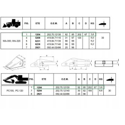 Dantas Komatsu 202 70 12130 ekskavatoriaus krautuvui, keitimas