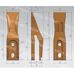 Mini ekskavatoriaus kaušai 1000 3 mega strong hd