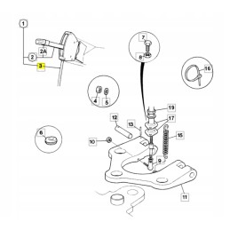 JCB ekskavatoriaus krautuvo svirties užrakto kabelis
